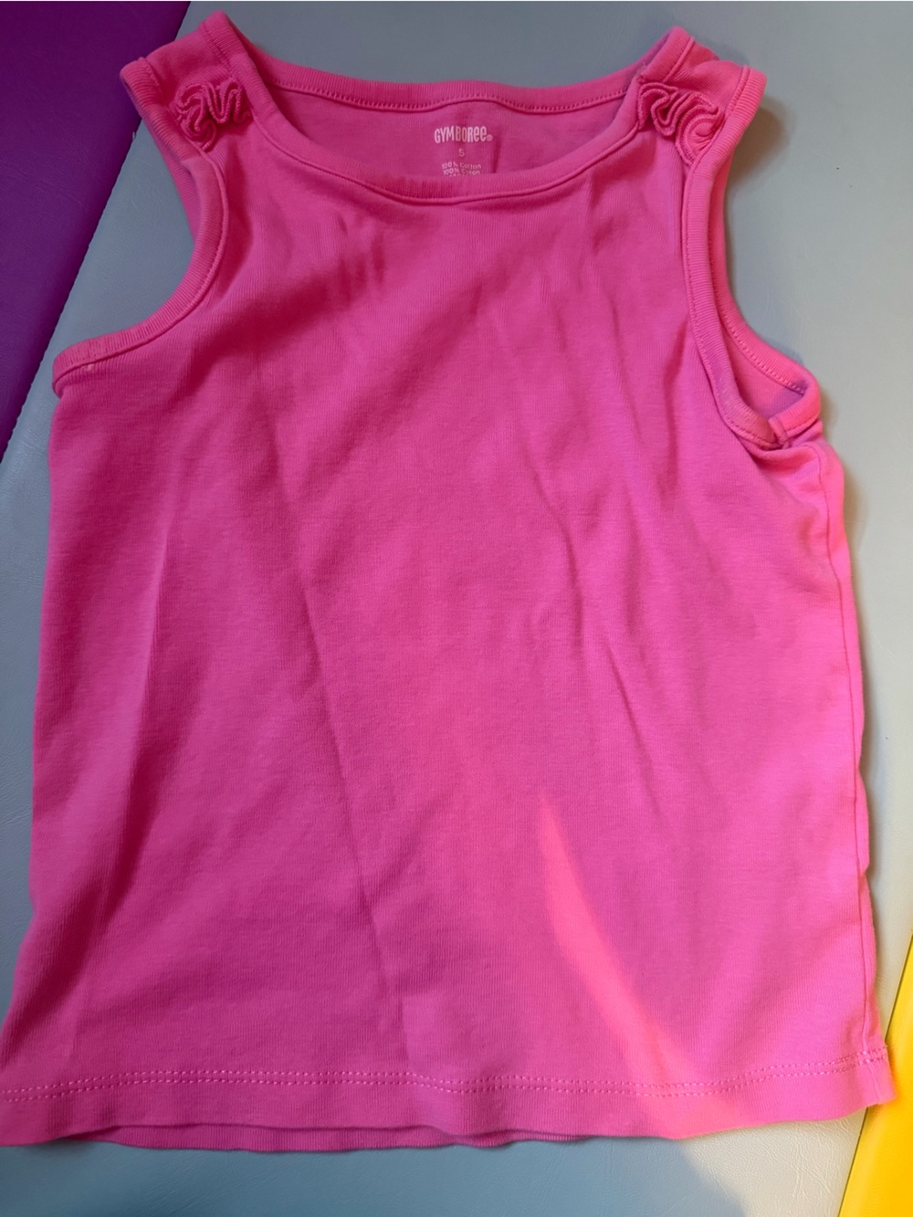 Gymboree Bright Pink Tank Top with Shoulder Ruffles